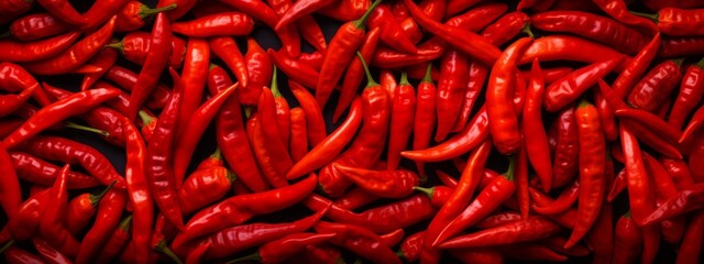 Fototapeta premium Red hot chilli peppers seamless pattern texture background.