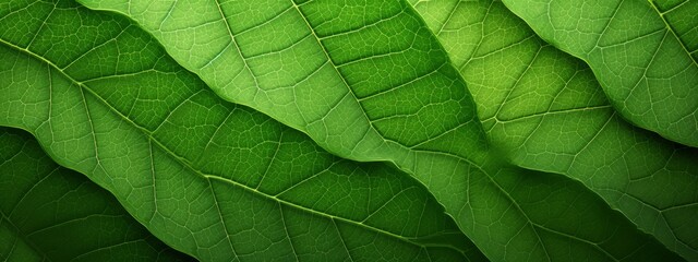 Obraz premium Green leaf close-up texture background.