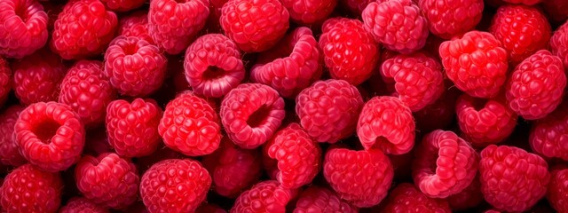 Raspberry fruit seamless texture background.