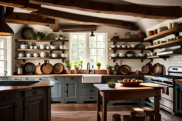 An eco-friendly and sustainable living space with recycled materials, indoor plants, and energy-efficient design