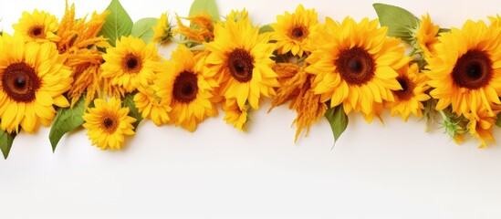 Sunflowers in the backdrop