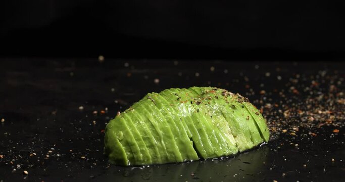 son sliced and peeled avocado