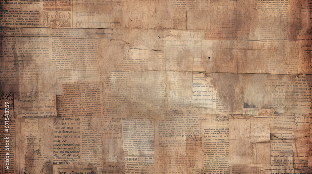 Wall mural newspaper paper grunge vintage old aged texture background - Wall murals