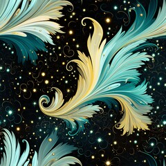 Fractal Patterns in Cool Color Palette Pattern