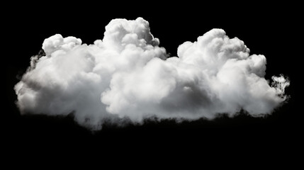 Separate white clouds on a black background