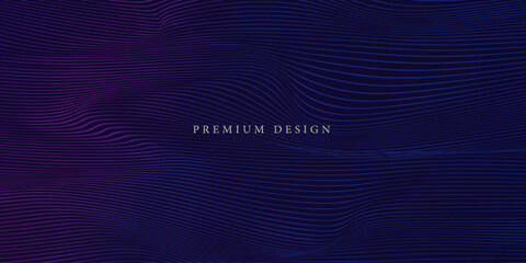 Premium background design with diagonal dark blue line pattern. Vector horizontal template for digital lux business banner, contemporary formal invitation, luxury voucher, prestigious gift certificate