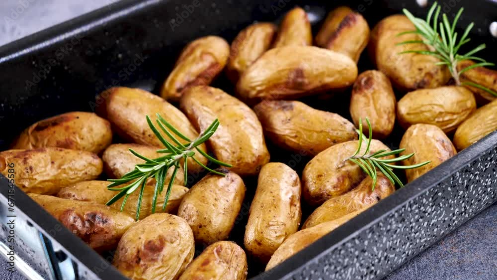 Wall mural roasted potatoes with rosemary