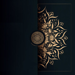 background with golden ornament vintage pattern royal wish card template