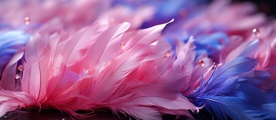Beautiful abstract purple and blue feather texture background