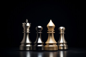 In the battlefield of intellect, the king stands commanding and victorious among the chess pieces.