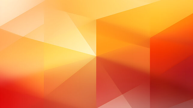 Yellow orange red abstract background for design. Geometric shapes. Triangles, squares, stripes, lines. Color gradient. Modern, futuristic. Light dark shades. Web banner. Generative AI. © tfk