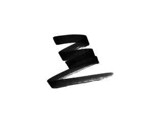 black marker pen scribble on png transparent background