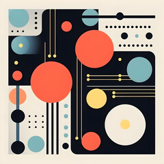 Retro geometric design with square style shapes