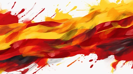 Fotobehang  a visually striking and creative hand-drawn vector illustration of the flag of Spain. © Sadia
