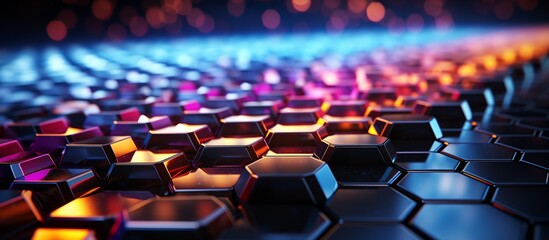 Obraz premium 3d Abstract background formed from golde hexagons