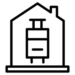 suitcase bag in home line icon 