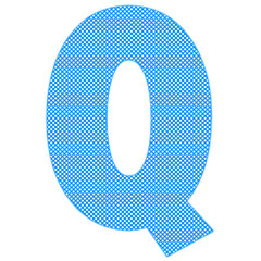Blue polka dot english letters