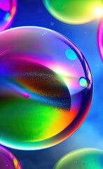 Abstract background with colorful soap bubbles. .AI