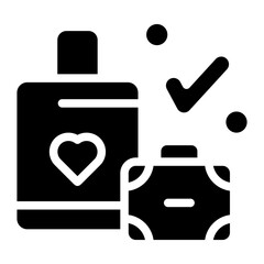 bag with bottle drink glyph icon