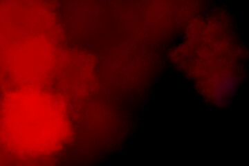Fototapeta na wymiar Red fog or smoke on dark copy space background. for modern advertising graphics and website illustration