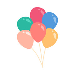 colorful balloons birthday element illustration - obrazy, fototapety, plakaty