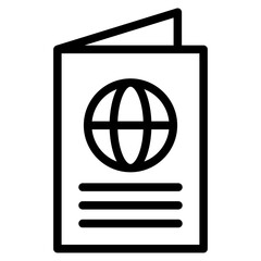 passport book line icon