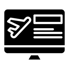 data airplane in computer glyph icon