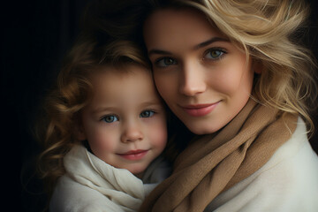 Generative AI photography of a charming mother enjoying time with her beautiful baby