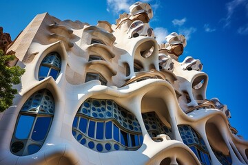 Antonio Gaudi's masterpiece in Barcelona, Spain. Generative AI