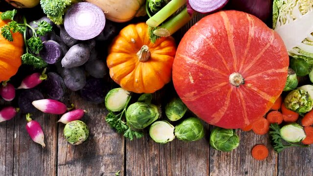 assorted of raw winter vegetables