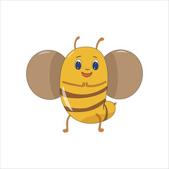 Obraz premium Cute bee isolated emotion thanks on a white background 