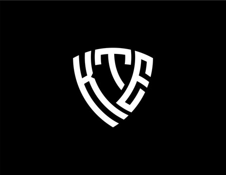 KTE creative letter shield logo design vector icon illustration