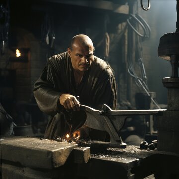 a man working on a metal object