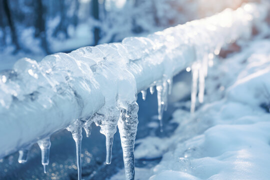 In the midst of a cold January day, sharp icicles hang from frozen water pipes