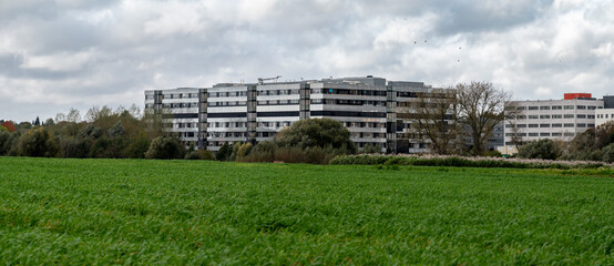 Anderlecht, Brussels Capital Region, Belgium - Extra large panorama over the Erasmus hospital site