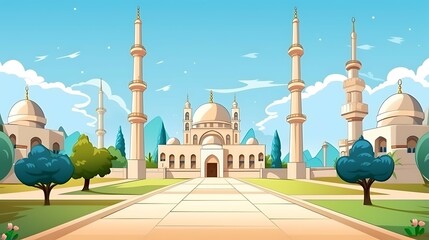 Fototapeta na wymiar cartoon great big mosque