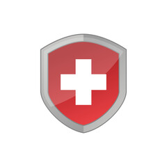 Health Protection With Shield Logo Design Vector Template For Medical Company on white background