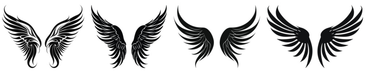 Wings Black Color Vector Illustration