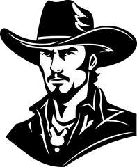 Western | Black and White Vector illustration