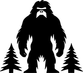 Bigfoot | Black and White Vector illustration