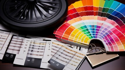 Color Calibration Swatches Represent Digital Craftsmanship in Photography and Design - obrazy, fototapety, plakaty