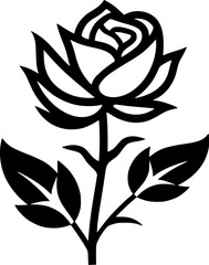 Flowers | Black and White Vector illustration