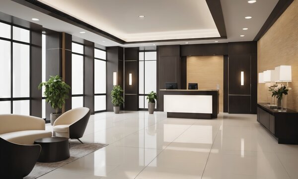 Modern reception area lobby area