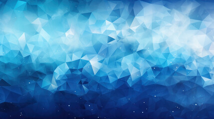 Low Poly Triangle Mosaic Background in Festive Blue