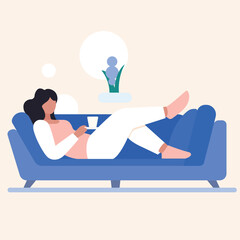 Obraz na płótnie Canvas person relaxing on sofa