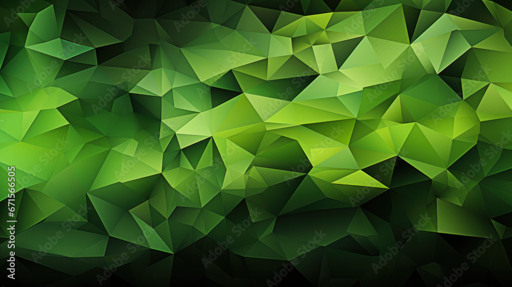 Wall mural low poly triangle mosaic in energetic lime