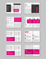 Company profile, multipage flyer brochure, portfolio magazine, annual report, catalog and a4 multipage template design