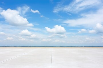 Blue Sky Cloud Horizon with Empty Concrete Field