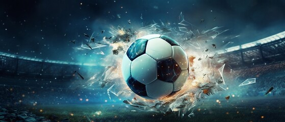 Fototapeta premium Soccer Ball in Goal Net
