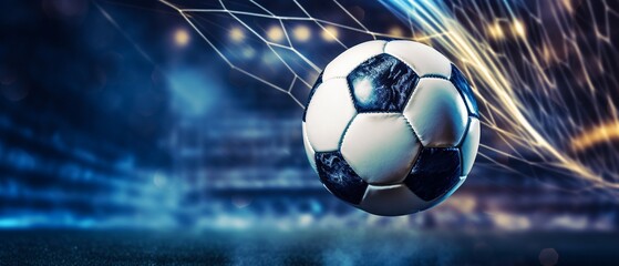 Naklejka premium Soccer Ball in Goal Net